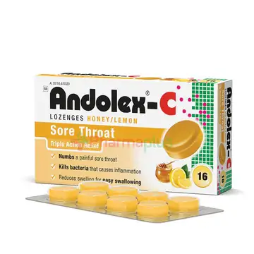 Andolex-c lozenges honey and lemon 16`s