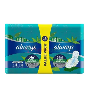 Always ultra thin 3in 1 herbal clean pads 14's thumbnail 1