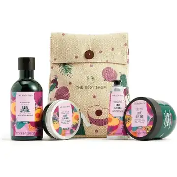 The body shop love and plums,b butter ,frag mist,h cream,shwr gel scrub