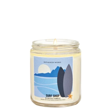 Bath and body works surf shop 1 wick candle 198g