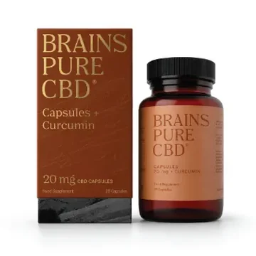 Brains pure cbd capsules + turmeric 20mg 28s