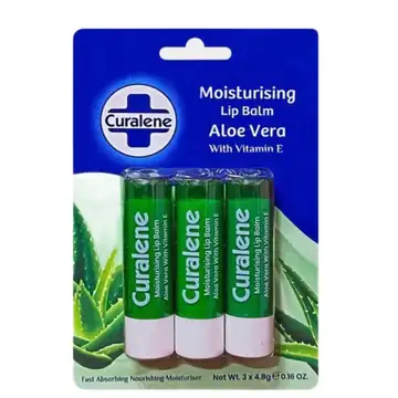 Curalene lip balm aloe vera 3pk