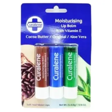 Curalene lip balm assorted 3pk