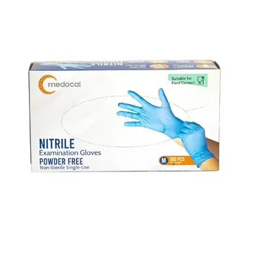 Disposable nitrile powder gloves (blue) m 100's