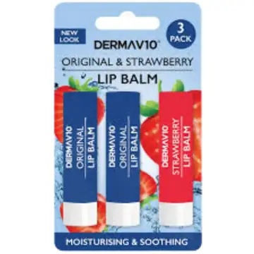 Dermav10 original & strawberry lipbalm 3pack