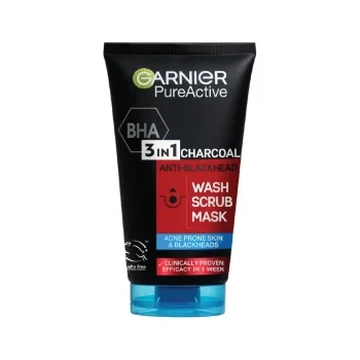 Garnier pure active 3in1 charcoal (wash,scrub,mask) 150ml