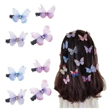 Kids butterfly bobby clips