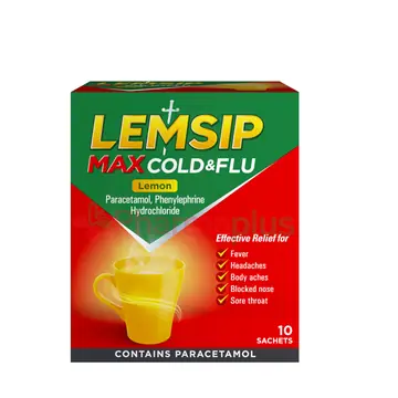 Lemsip max cold and flu lemon satchets 10's