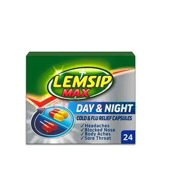Lemsip max day and night cold and flu caps 24s thumbnail 1