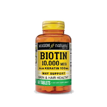 Mason natural biotin 10,000mcg + keratin 100mg tabs 60's
