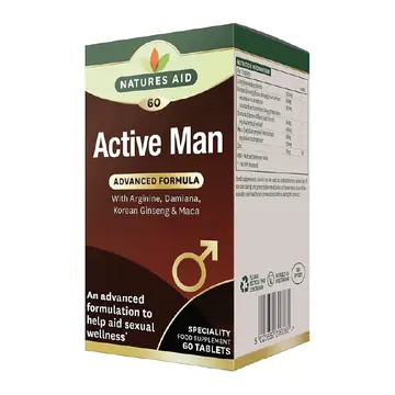 Natures aid active man w/arginine korean gins./Maca 60`s
