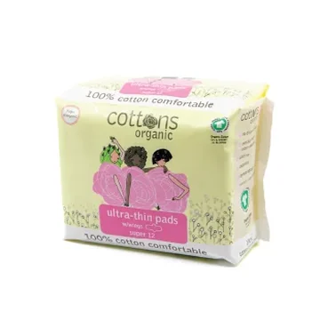 Natural cotton coversheet ultra thin pads super 12s
