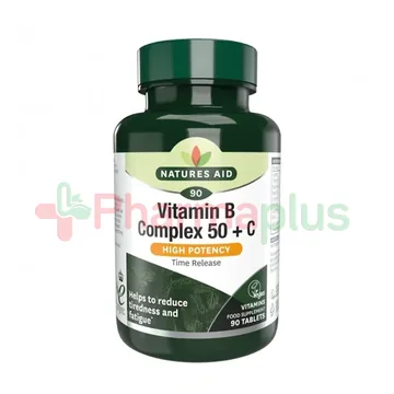 Natures aid vitamin b complex 50+viamin c tablets 30s thumbnail 1