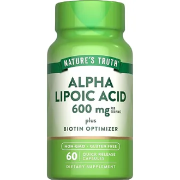 Natures truth alpha lipoic acid 600mg plus biotin optimizer 60`s caps