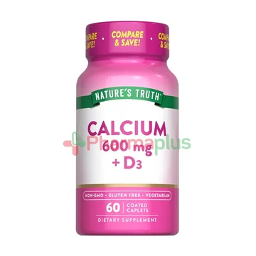 Natures truth calcium 600mg+d3 caplets 60's