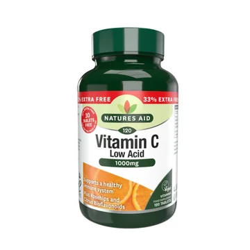 Natures aid vitamin c low acid 1000mg 120's