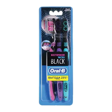 Oral b allrounder black medium toothbrush