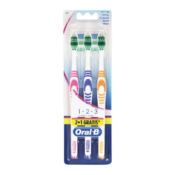 Oral b 1-2-3 classic care med 40 twin pack toothbrush