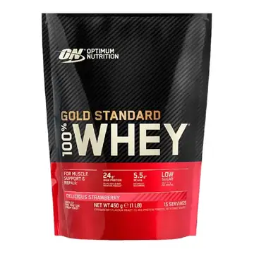 Optimum nutrition gold standard 100% whey delicious strawberry 450gm