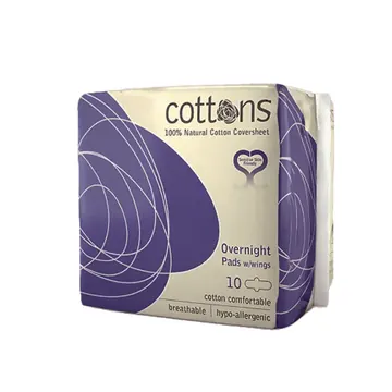 Organic cotton overnight pads 10's