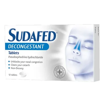 Sudafed decogestant non drowsy 12`s