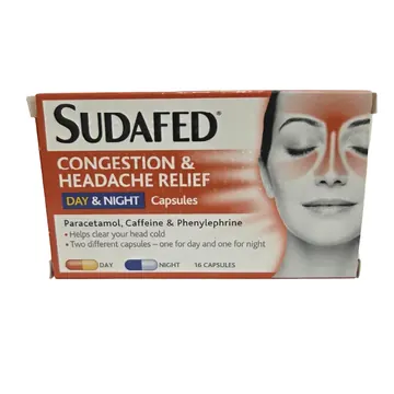 Sudafed congestion and headache day night 16`s