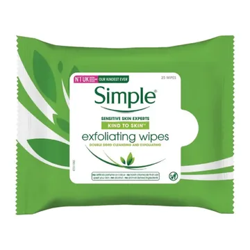 Simple kts exfoliating wipes 25`s