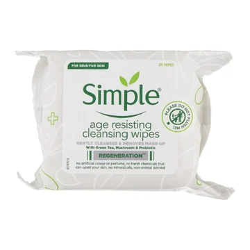 Simple age resisting cleansing wipes 25's