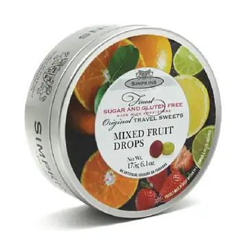 Simpkins travel sweets mixed fruits drops 175g(sugarfree)