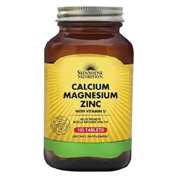 Sunshine nutrition calcium magnesium & zinc tablets 100's