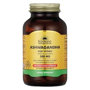Sunshine nutrition ashwagandha root extract 500mg 100's