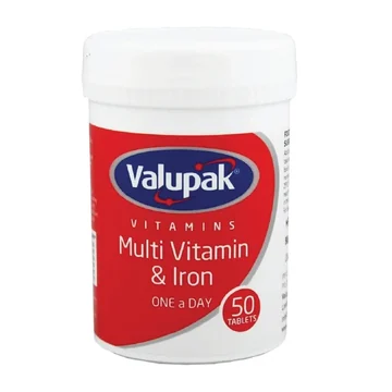 Valupak multivitamin and iron tablets 50's