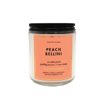 White barn peach bellini 1 wick candle 198g