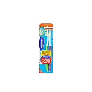 Wisdom toothbrush xtraclean twin pack medium