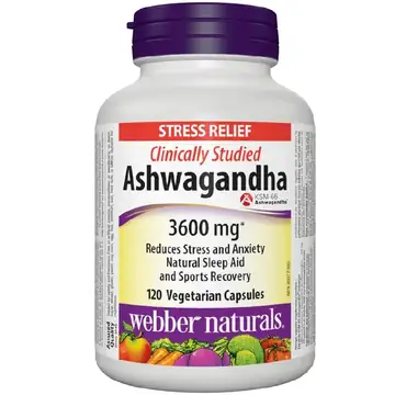 Webber naturals ashwagandha 3600mg caps 120's