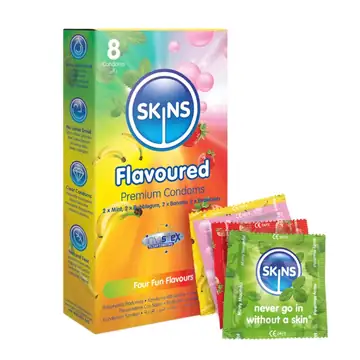 Skins flavours condoms 8's