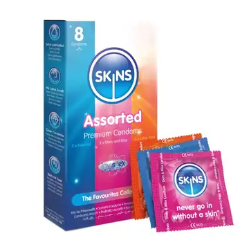 Skins assorted condoms 8's