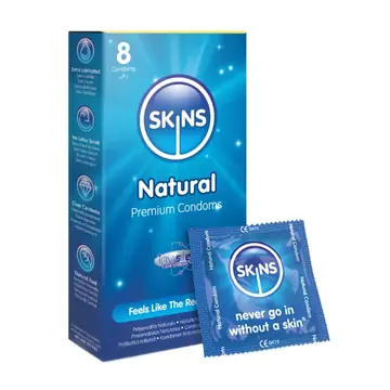 Skins natural condoms 8's