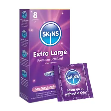 Skins extra large condoms 8's