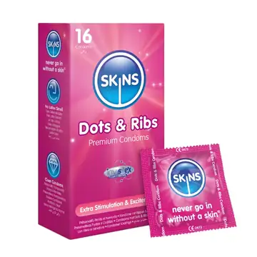 Skins dots & ribs condoms 16's