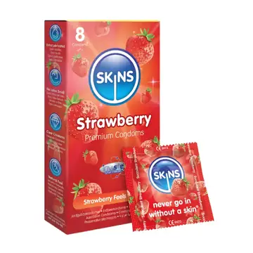Skins strawberry condoms 8's