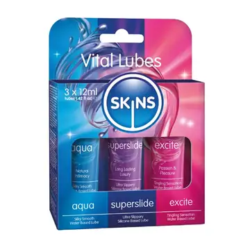 Skins lubricants vital& fruity lubes 12ml tubes 6's