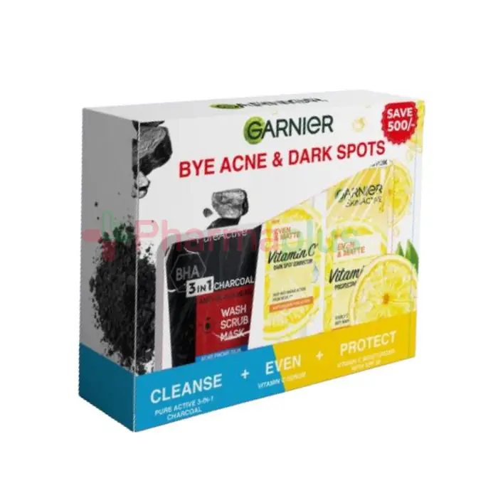 Garnier bye dark spots and acne kit