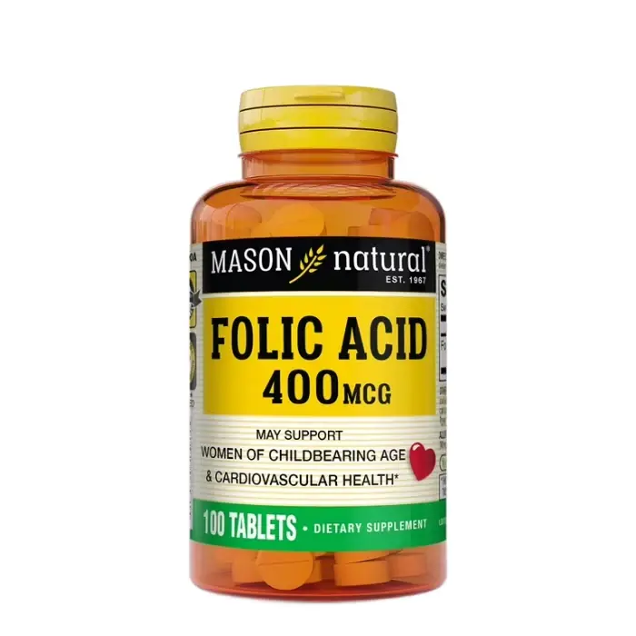Mason natural folic acid 400mcg tablets 100's