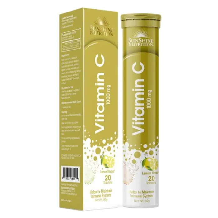 Sunshine nutrition vitamin c eff tabs lemon 20's